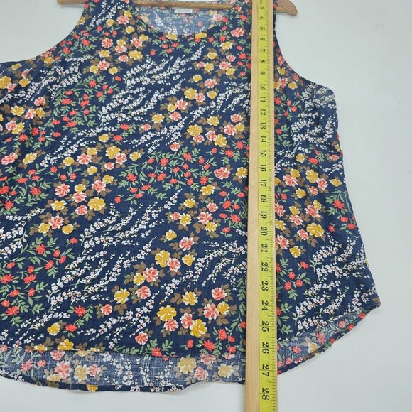 Van Heusen Sleeveless Navy Floral Blouse Womens XXL Cottagecore Lightweight Top - Picture 10 of 10